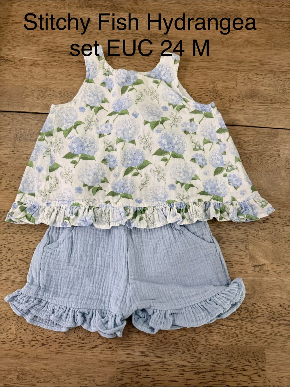 Stitchy Fish Hydrangeas Set. 24 month GUC